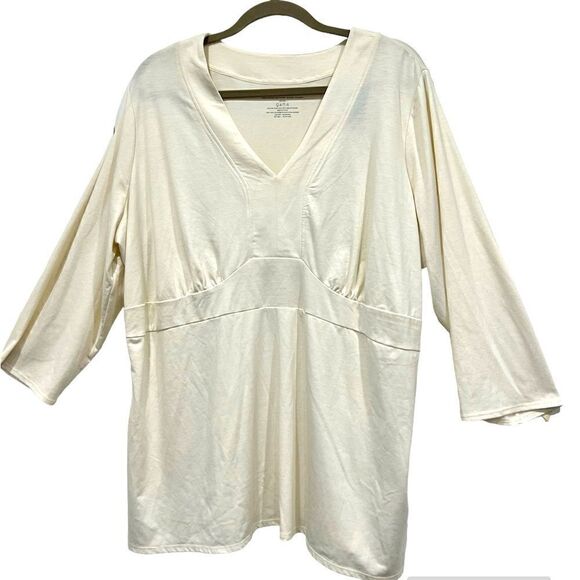 NWT Lane Bryant 3/4 sleeve V-neck cream off white top size 22-24 - Picture 1 of 8